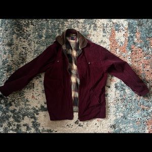 Vintage Purple Corduroy Jacket with Flannel Lining
